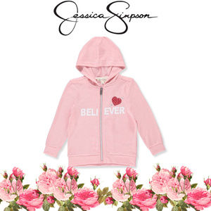 Jessica Simpson Pink Believer Zip Up Hoodie Size Small NWT🦋
